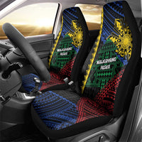 Philippines Christmas Car Seat Cover Xmas Tree Filipino Tribal Patterns - Polynesian Pride