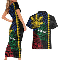 Personalised Philippines Christmas Couples Matching Short Sleeve Bodycon Dress and Hawaiian Shirt Xmas Tree Filipino Tribal Patterns - Polynesian Pride