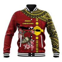 Rotuma Christmas Baseball Jacket Rotuma Myzomela Birds With Hibiscus Flowers - Polynesian Pride