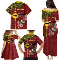 Rotuma Christmas Family Matching Puletasi and Hawaiian Shirt Rotuma Myzomela Birds With Hibiscus Flowers DT05 - Polynesian Pride
