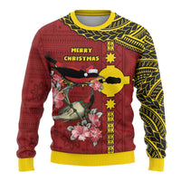 Rotuma Christmas Ugly Christmas Sweater Rotuma Myzomela Birds With Hibiscus Flowers - Polynesian Pride