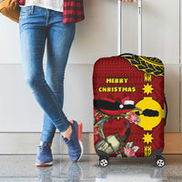 Rotuma Christmas Luggage Cover Rotuma Myzomela Birds With Hibiscus Flowers - Polynesian Pride