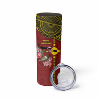 Rotuma Christmas Skinny Tumbler Rotuma Myzomela Birds With Hibiscus Flowers DT05 - Polynesian Pride