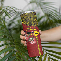 Rotuma Christmas Skinny Tumbler Rotuma Myzomela Birds With Hibiscus Flowers DT05 - Polynesian Pride
