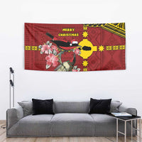 Rotuma Christmas Tapestry Rotuma Myzomela Birds With Hibiscus Flowers - Polynesian Pride