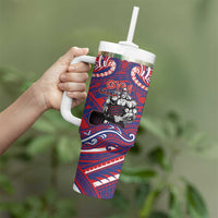 Personalised Samoa Gym Tumbler With Handle Muscle Samoan Tribal Waves - Polynesian Pride