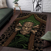 Hawaii Tiki Pirates Area Rug Kakau Pattern Polynesian Style