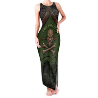 Personalised Hawaii Tiki Pirates Family Matching Tank Maxi Dress and Hawaiian Shirt Kakau Pattern Polynesian Style