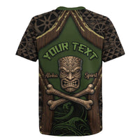 Personalised Hawaii Tiki Pirates Rugby Jersey Kakau Pattern Polynesian Style