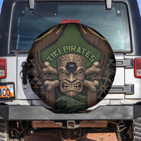 Hawaii Tiki Pirates Spare Tire Cover Kakau Pattern Polynesian Style