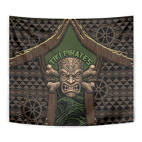 Hawaii Tiki Pirates Tapestry Kakau Pattern Polynesian Style