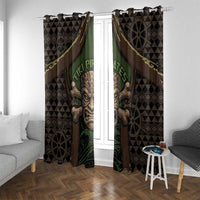 Hawaii Tiki Pirates Window Curtain Kakau Pattern Polynesian Style