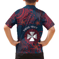 Personalised Wallis And Futuna Family Matching Summer Maxi Dress and Hawaiian Shirt Hibiscus Polynesian Tribal Pattern