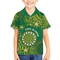 Personalised Cook Islands Family Matching Summer Maxi Dress and Hawaiian Shirt Hibiscus Polynesian Tribal Pattern