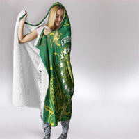 Cook Islands Hooded Blanket Hibiscus Polynesian Tribal Pattern