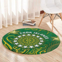 Cook Islands Round Carpet Hibiscus Polynesian Tribal Pattern