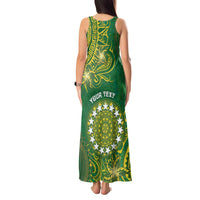 Personalised Cook Islands Tank Maxi Dress Hibiscus Polynesian Tribal Pattern