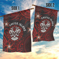 Easter Island Garden Flag Hibiscus Polynesian Tribal Pattern