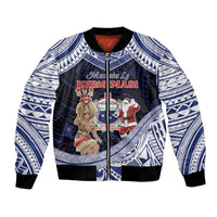 Samoa Christmas Bomber Jacket Samoan Siva Dance With Santa - Polynesian Pride