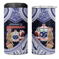 Samoa Christmas 4 in 1 Can Cooler Tumbler Samoan Siva Dance With Santa - Polynesian Pride