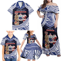 Samoa Christmas Family Matching Off Shoulder Maxi Dress and Hawaiian Shirt Samoan Siva Dance With Santa DT05 - Polynesian Pride