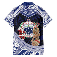 Samoa Christmas Family Matching Summer Maxi Dress and Hawaiian Shirt Samoan Siva Dance With Santa DT05 - Polynesian Pride