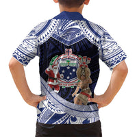 Samoa Christmas Kid Hawaiian Shirt Samoan Siva Dance With Santa - Polynesian Pride