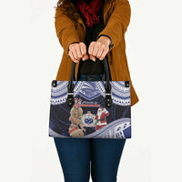 Samoa Christmas Leather Bag Samoan Siva Dance With Santa - Polynesian Pride