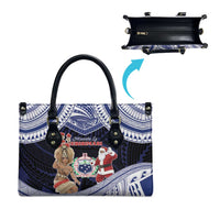 Samoa Christmas Leather Bag Samoan Siva Dance With Santa - Polynesian Pride