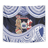 Samoa Christmas Tapestry Samoan Siva Dance With Santa - Polynesian Pride