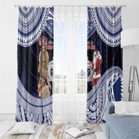 Samoa Christmas Window Curtain Samoan Siva Dance With Santa - Polynesian Pride