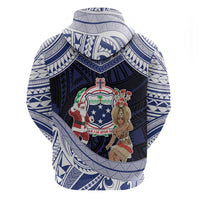 Samoa Christmas Zip Hoodie Samoan Siva Dance With Santa - Polynesian Pride