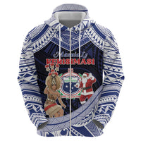 Samoa Christmas Zip Hoodie Samoan Siva Dance With Santa - Polynesian Pride