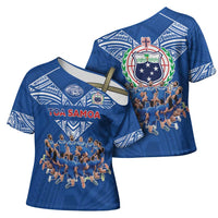Toa Samoa Cross Shoulder Shirt Samoan Warrior Spirit Rugby - Polynesian Pride