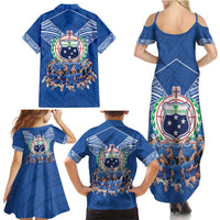 Toa Samoa Family Matching Summer Maxi Dress and Hawaiian Shirt Samoan Warrior Spirit Rugby - Polynesian Pride