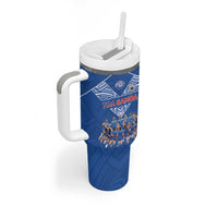 Toa Samoa Tumbler With Handle Samoan Warrior Spirit Rugby - Polynesian Pride