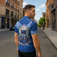 Toa Samoa Zipper Polo Shirt Samoan Warrior Spirit Rugby - Polynesian Pride