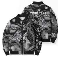 Personalised Maori Romantic Valentine Bomber Puffer Jacket The Hongi Kiss Black Galaxy