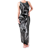 Personalised Maori Romantic Valentine Family Matching Tank Maxi Dress and Hawaiian Shirt The Hongi Kiss Black Galaxy DT05 Mom's Dress Black - Polynesian Pride