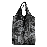 Maori Romantic Valentine Grocery Bag The Hongi Kiss Black Galaxy