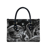 Maori Romantic Valentine Leather Bag The Hongi Kiss Black Galaxy