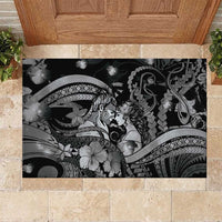 Maori Romantic Valentine Rubber Doormat The Hongi Kiss Black Galaxy