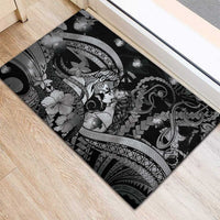 Maori Romantic Valentine Rubber Doormat The Hongi Kiss Black Galaxy