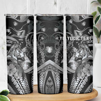Personalised Maori Romantic Valentine Skinny Tumbler The Hongi Kiss Black Galaxy DT05 - Polynesian Pride