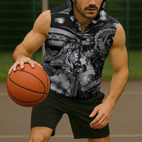 Personalised Maori Romantic Valentine Sleeveless Zip Hoodie The Hongi Kiss Black Galaxy