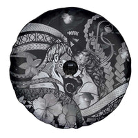 Maori Romantic Valentine Spare Tire Cover The Hongi Kiss Black Galaxy