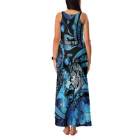 Personalised Maori Romantic Valentine Family Matching Tank Maxi Dress and Hawaiian Shirt The Hongi Kiss Blue Galaxy DT05 - Polynesian Pride