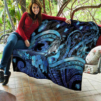 Maori Romantic Valentine Quilt The Hongi Kiss Blue Galaxy