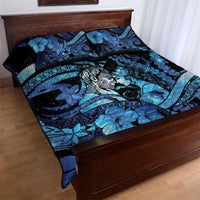 Maori Romantic Valentine Quilt Bed Set The Hongi Kiss Blue Galaxy