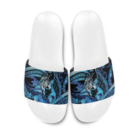 Maori Romantic Valentine Slide Sandals The Hongi Kiss Blue Galaxy